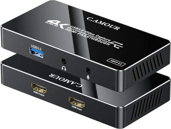  C.AMOUR 2024 キャプチャーボード 4K 60FPS パススルー Switch対応 1080P 60FPS キャプチャー USB3.0 ビデオキャプチャー Switch