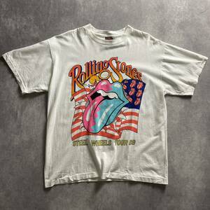 1スタ 80s 90s vintageヴィンテージ USA製 ローリングストーンズ シングルステッチ Tシャツ バンドTシャツ Lサイズ