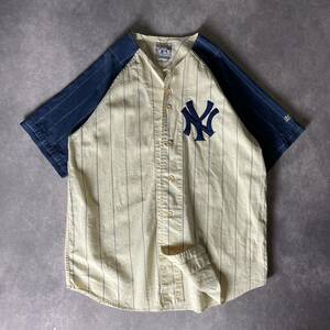 1スタ 90s vintage Yankees ベースボールシャツ ユニフォーム シャツ 古着 XLサイズ 相当