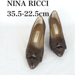 MK6172*NINA RICCI*ニナリッチ*レディースパンプス*35.5-22.5cm*茶