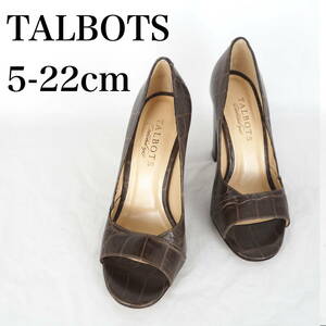 MK6234*TALBOTS*タルボット*レディースオープントゥパンプス*5-22cm*茶