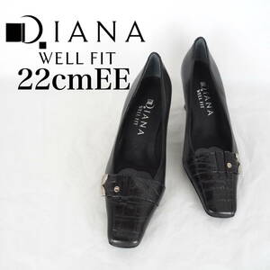 MK6417* прекрасный товар *DIANA WELL FIT* Diana * женский туфли-лодочки *22cmEE* чёрный *