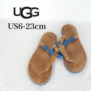 MK6390*UGG*アグ*レディーストングサンダル*US6-23cm*ベージュ・ブルー