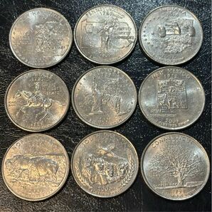 200 アメリカ　25セント　州記念硬貨　9種類セット