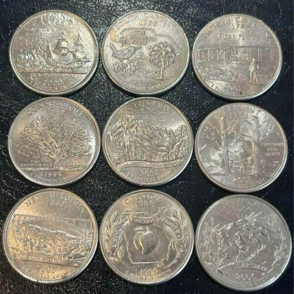 140 アメリカ　25セント　州記念硬貨　9種類セット