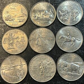 205 アメリカ　25セント　州記念硬貨　9種類セット