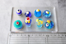 青色スイーツ☆ガラスのミニチュアケーキ　小さなガラスの置き飾り_画像9