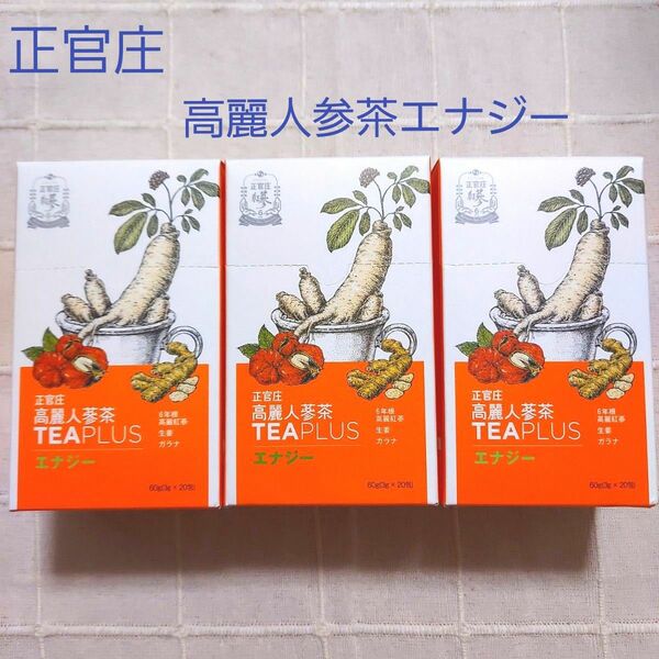 正官庄　高麗人参茶　TEAPLUS　エナジー　(3g×20包)×3セット