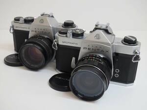 (g-7)　ASAHI PENTAX　ペンタックス　SPOTMATIC / SPOTMATIC　F　レンズ付　フィルムカメラ　2台セット