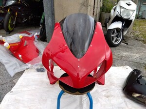 送料無料 NSR250R MC28 MC21 才谷屋 CBR 仕様 フルカウル ライト付 スモークスクリーン付 ボルトオン 純正赤塗装仕上げ 