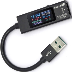 ルートアール メタル筐体多機能カラー表示 USB簡易電圧電流チェッカー RT-USBVAC7QC