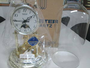 未使用 マスター ムーンフェイズ クオーツ ドーム型 置時計 NO-5541 A150G 日新 時計 MASTER QUARTZ NISSHIN CLOCK クロック 水晶 レトロ