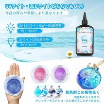 UVレジン液 レジン液 UV/LED対応 大容量 透明 ハード 360g 低粘度_画像3