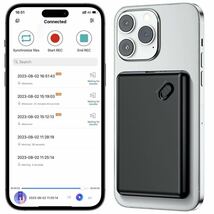 ボイスレコーダー 磁気吸着 小型 軽量 録音 会議 議事録 スマホ連結 ビジネス_画像7