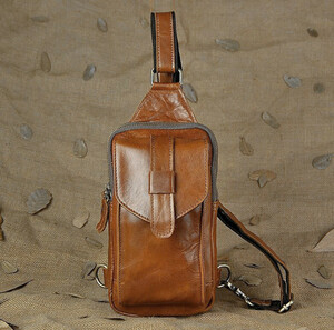  body bag diagonal .. bag men's original leather cow leather shoulder bag diagonal .. one shoulder leather made leather light weight Brown /365