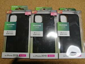 【3箱】エレコム エレコム iPhone 11 シリコンケース ブラック PM-A19CSCBK 4549550139045 