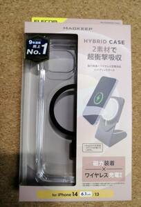 エレコム iPhone 14 / 13 ハイブリッドケース MAGKEEP PM-A22AMAG02BK 4549550258579