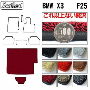 最高級 フロアマット トランク用 BMW X3 F25 H23.03-【全国一律送料無料】【9色より選択】