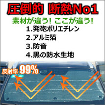 圧倒的断熱 ハイエース200系 ワイド幅/両側スライドドア/小窓なし/バン用【エコ断熱シェード/リア5枚】【日よけ/車中泊】【当日発送】_画像5