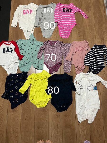 女の子　カバーオール　12枚　ズボン2本　まとめ売り　GAP ドナルド　ロンパース