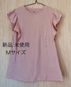 ユニクロ フリルスリーブTシャツ 新品 M ピンク 半袖T カットソー スカート トップス 半袖Tシャツ