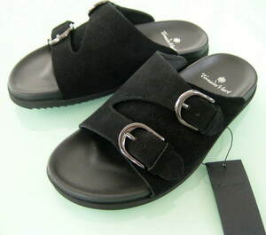 新品 トルネードマート L サンダル ツインバックル 本革レザー 黒ブラック シューズ 靴 TORNADOMART 166008