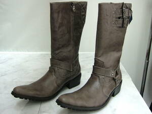  Tornado Mart boots S leather original leather long tea new goods 1103