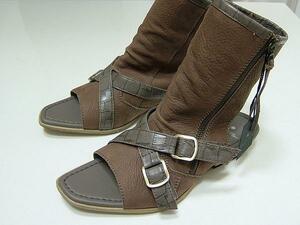  Tornado Mart S sandals boots leather original leather tea new goods 2112