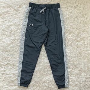 新品 UNDER ARMOUR アンダーアーマー ガールズ トレーニングパンツ YXL 160cm グレー×ブルー ジャージ