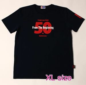 即決! THE ALFEE 50th Anniversary LIVE TOUR 2024 ☆ ツアーTシャツ ネイビー XLサイズ 未開封新品 / 風の時代・春 From The Begining