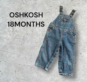 OSHKOSH オシュコシュ サロペット カバーオール オーバーオール 18months 90cm デニム ハート