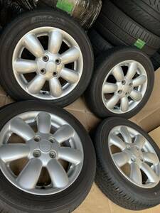 ☆バリ山☆スズキ ラパン 純正 14インチセット YOKOHAMA ブルーアース AE-01 155/65R14 □4.5J-14 4/100 +45□2023年製/2021年製