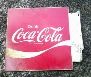 横打看板　ホーロー看板　　コカ・コーラ Coca-Cola　DRINK　昭和レトロ　両面　サビ
