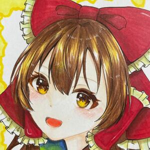 Art hand Auction رسم توضيحي مرسومة باليد مشروع Doujin Touhou / Hakurei Reimu Analog, كاريكاتير, سلع الأنمي, رسم توضيحي مرسومة باليد