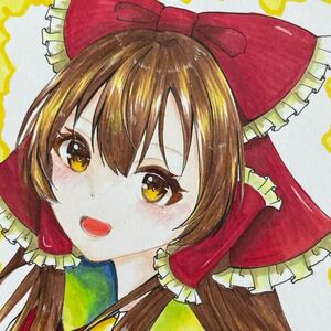 Art hand Auction رسم توضيحي مرسومة باليد مشروع Touhou Hakurei Reimu, كاريكاتير, سلع الأنمي, رسم توضيحي مرسومة باليد