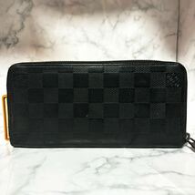 【新型】ルイヴィトン LOUIS VUITTON ダミエ アンフィニ ジッピーヴェルティカル ウォレット レザー 黒ブラック メンズ レディース 長財布_画像3