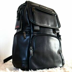 【新品同様】トゥミ TUMI バックパック リュック ALPHA 3 ビジネス 本革牛革オールレザー 黒ブラック メンズ 大容量 バッグ鞄 レディース
