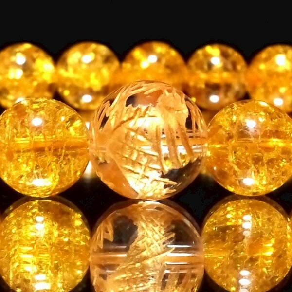 【強力金運の黄金龍ブレスレット】◆強運・願望達成◆黄金皇帝龍水晶・開運金爆裂水晶