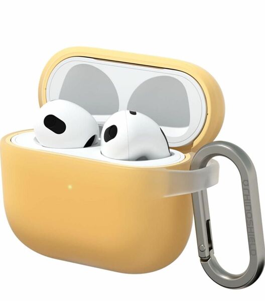 Airpods 3 ケース 耐衝撃 落下防止 全面保護 軽量 ライトイエロー