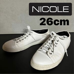 【NICOLE】メンズ 革製 スニーカー 26cm