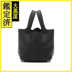 HERMES エルメス ピコタンロックPM ブラック シルバー金具 トリヨンクレマンス D刻印(2019年製)【432】2147100479843