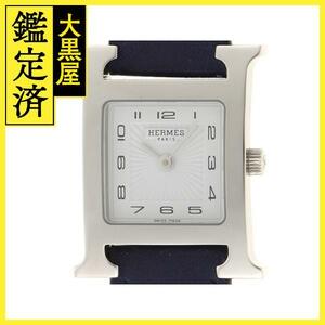 HERMES　エルメス　Hウォッチ　HH1.210　ステンレススチール/革ベルト　クォーツ　レディース　腕時計【200】C