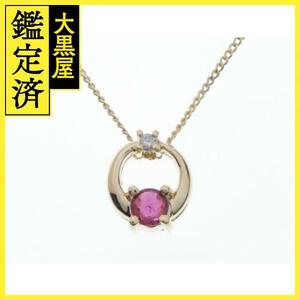 JEWELRY ノンブランドジュエリー ネックレス ルビー ダイヤモンド K18YG R D 1.6g【436】