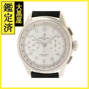 BREITLING Breitling premi eB09 chronograph 40 AB0930 stainless steel / leather silver for man hand winding clock [473]