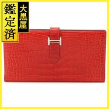 HERMES エルメス　小物　財布　ベアンスプレ　ブレイズ・SV金具　アリゲーター　□P　2012年頃製造【472】HA_画像1