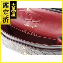 CHANEL　シャネル　マトラッセＷフラップＷチェーンショルダー　ブラック/GP　ラム【430】2148103645495_画像5