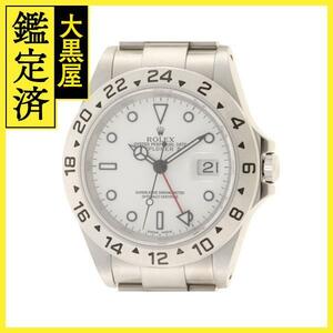Y number parallel goods ROLEX Rolex wristwatch Explorer II 16570 white face stainless steel self-winding watch [472]