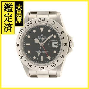ROLEX ロレックス 腕時計 エクスプローラーII 16570 ステンレス ブラック文字盤 トリチウム シングルバックル 自動巻き【472】SJ