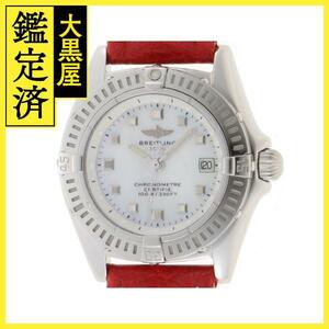 BREITLING Breitling ka stay Lee noA72345 white she-ru/ red leather [471]N