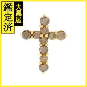 JEWELRY　ジュエリー　貴金属・宝石　トップ　クロス　K18　ゴールド　ブラウンダイヤモンド　約2.8g　2141100599006【200】